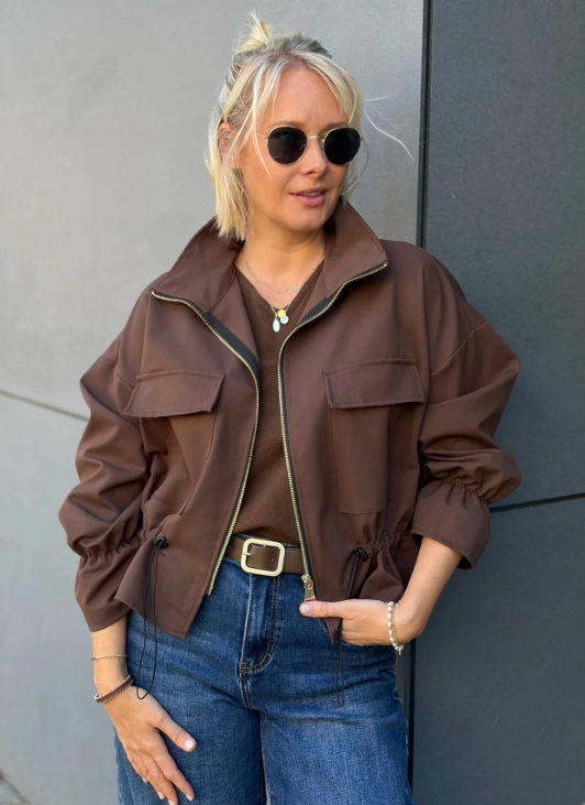 Sweetissima Willow Zip Up Jacket | Brown 82694-TJM