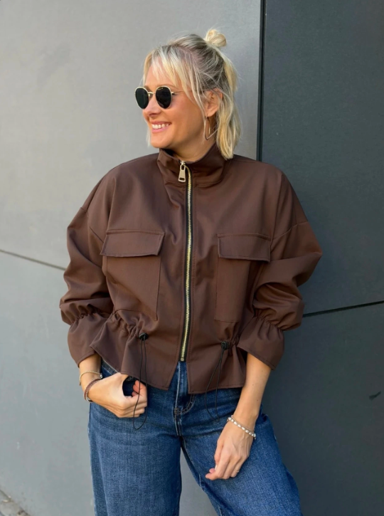 Sweetissima Willow Zip Up Jacket | Brown 82694-TJM