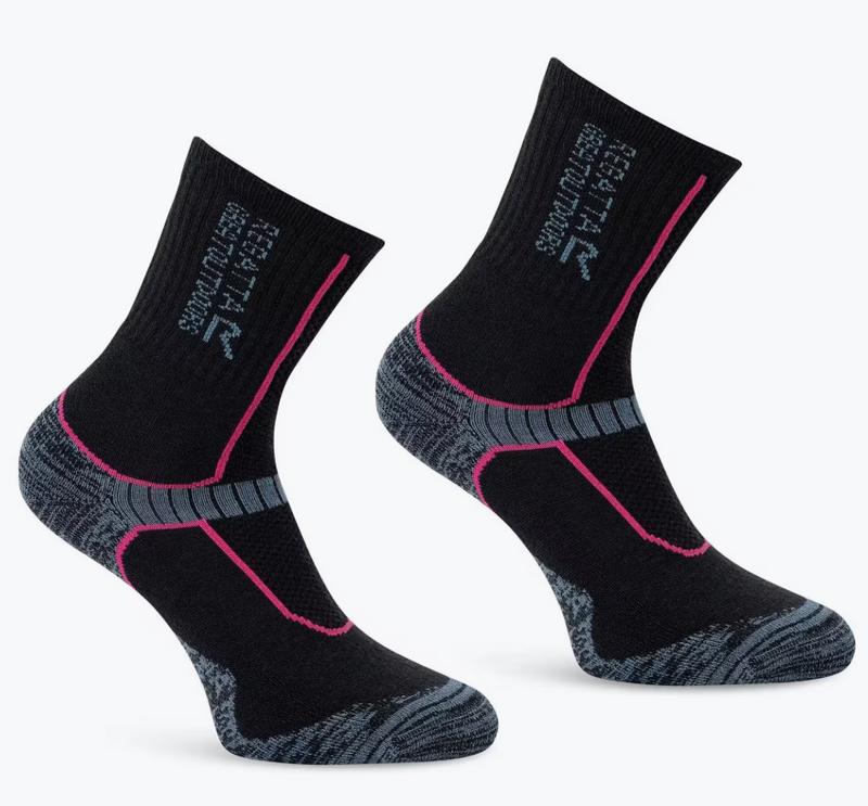 Regatta Womens Merino Wool Hiker Sock | Black/Grey RWH062