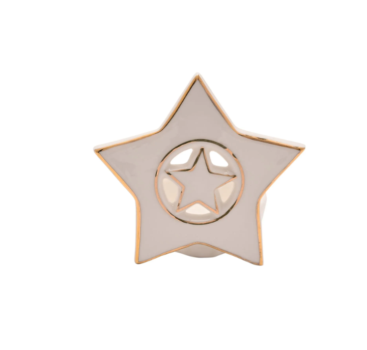 Widdop & Co Porcelain Star Tea Light Holder | White XM14980