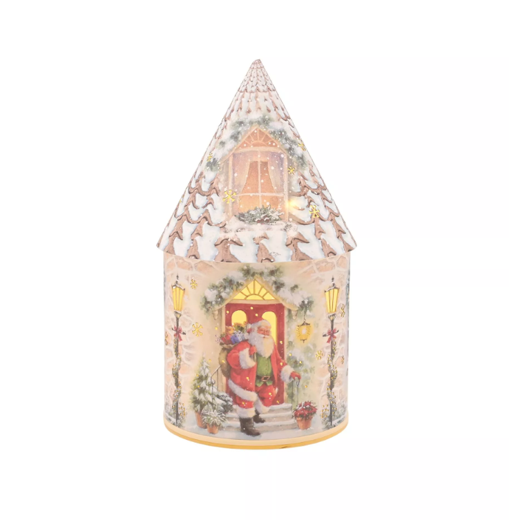 Widdop & Co LED Round House Lantern - Father Christmas at the Door | Multi XM15801