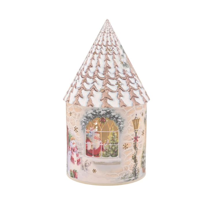 Widdop & Co LED Round House Lantern - Father Christmas at the Door | Multi XM15801