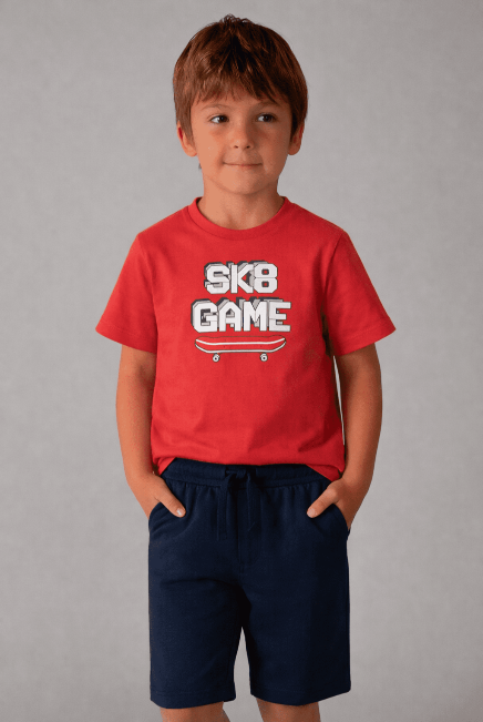 Mayoral Boys Robot Knit Set | Tomato 3604/SS26
