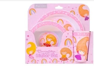 Hugs & Kisses Dinner Set – 3 Piece | Pink FS863