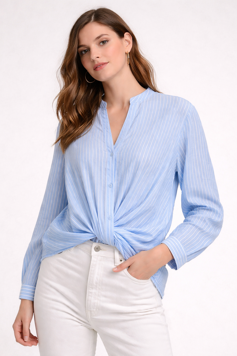 JDY Barbara Life L/S  Shirt | Blue/white