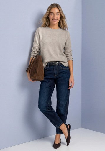 Street One Rib Button Top | Amber 326057