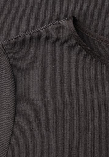 Street One Fine Ribbed Shirt with Satin Colar | Coffee 326119