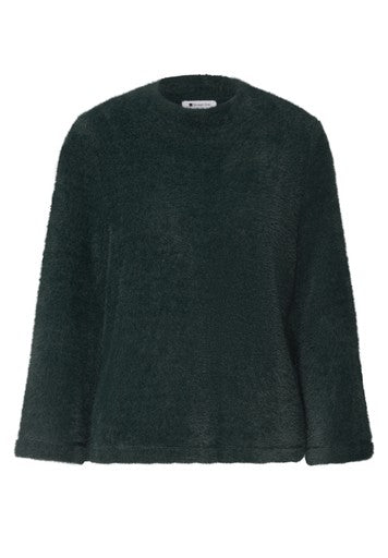 Street One Fluffy Sweater | Dark Green 326058