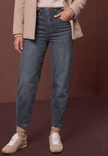 Street One High Waist Barrel Jeans | Steel Grey 381687