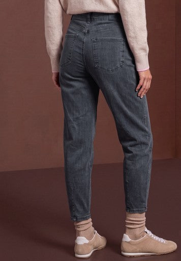 Street One High Waist Barrel Jeans | Steel Grey 381687