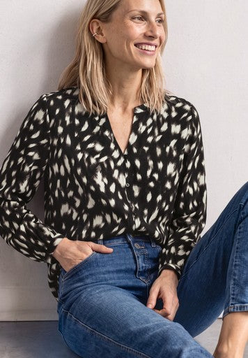 Street One Splitneck Blouse | Black 347006