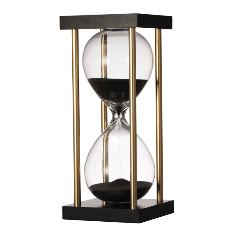 Hourglass in stand 17.5cm approx 15 mins | Black TL7114