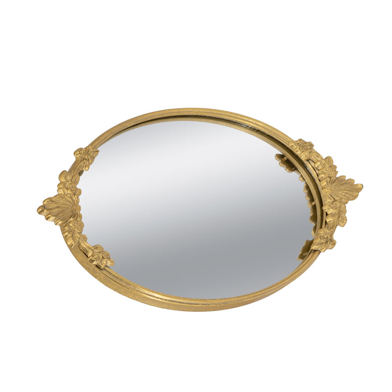 TARA Decorative Round Tray | Gold TL7132