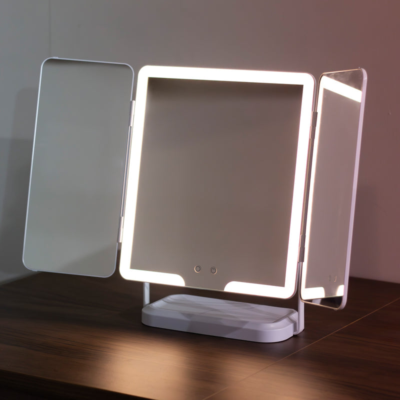 TARA Hollywood Recharge Portable Mirror | White TL7196