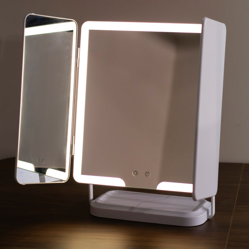 TARA Hollywood Recharge Portable Mirror | White TL7196