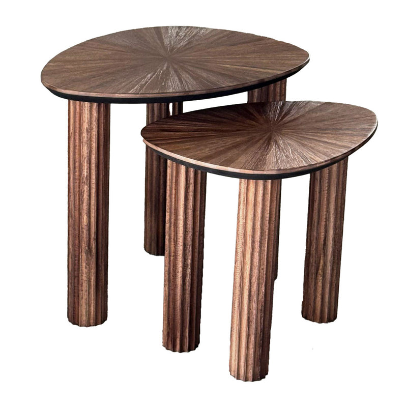 TARA Ray Set of 2 Side Tables |  Dark Teak TL7279