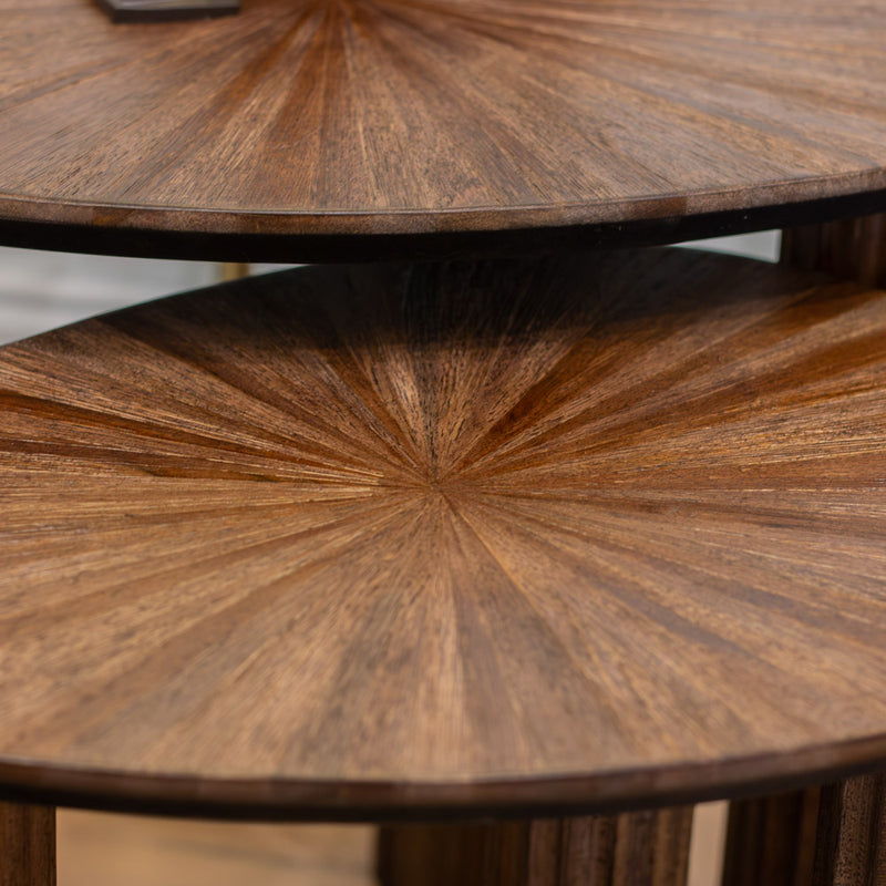 TARA Ray Set of 2 Side Tables |  Dark Teak TL7279