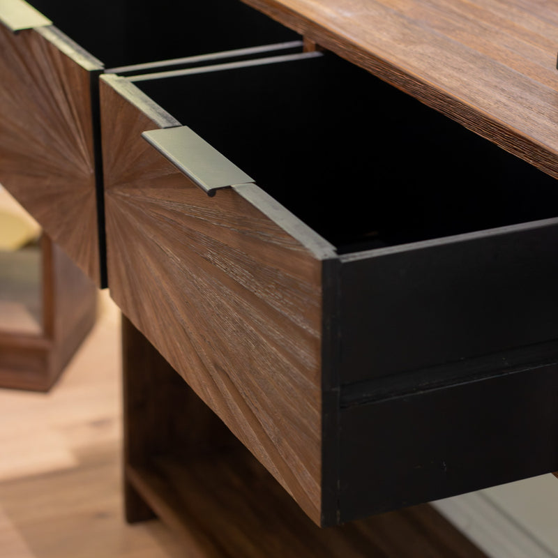TARA Ray 2-Drawer Console Table |  Dark Teak TL7283