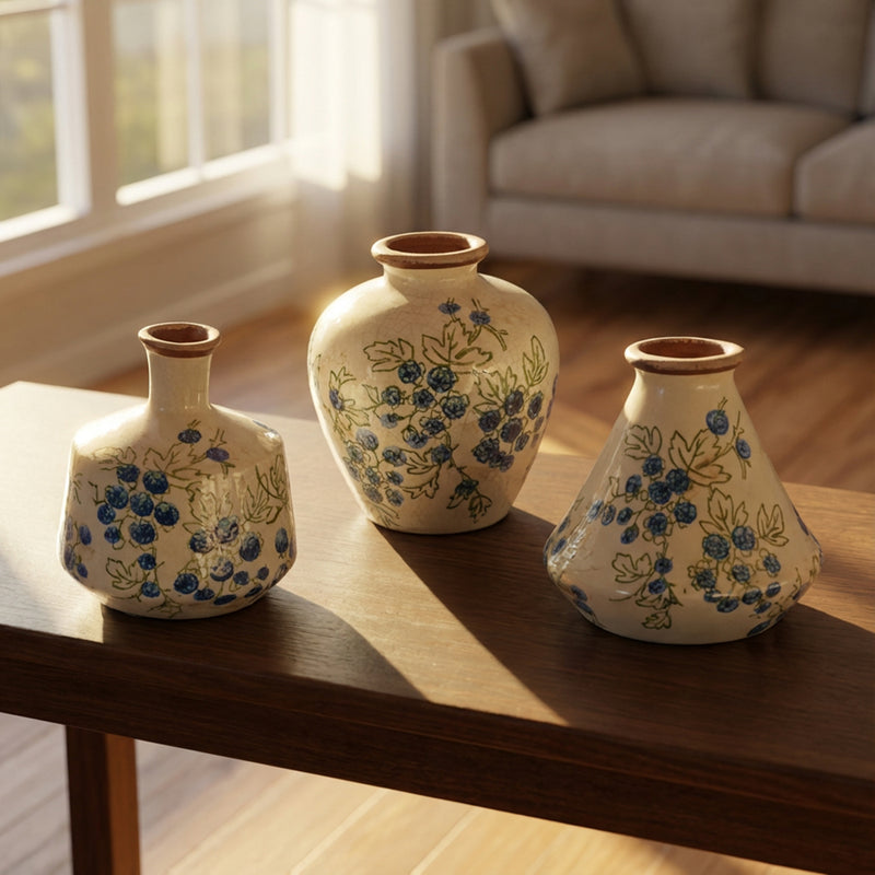 TARA Blueberry Mini Vases x3 Set | Multi TL7325