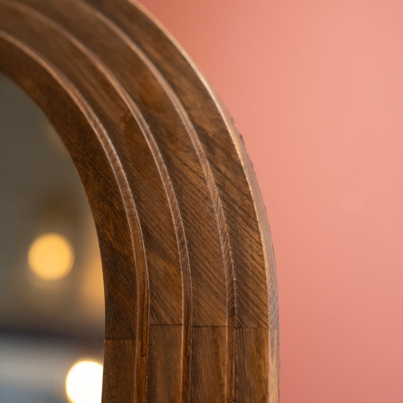 TARA Stepped Arched Floor Standing Mirror | Natural TL7367