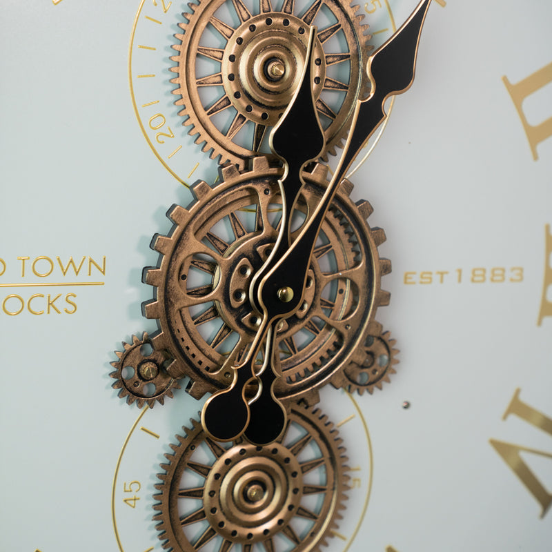 Tara Old Town Gears Clock 60cm | Ivory TL7389