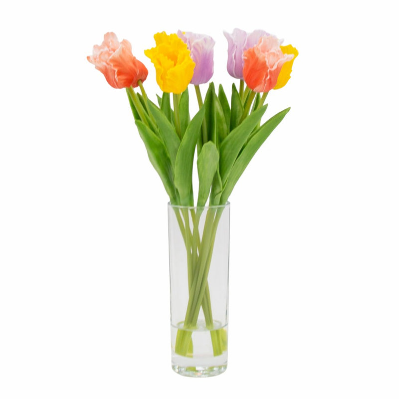 Tara Real Touch Tulips Bundle Vase With Faux Water 33cm
