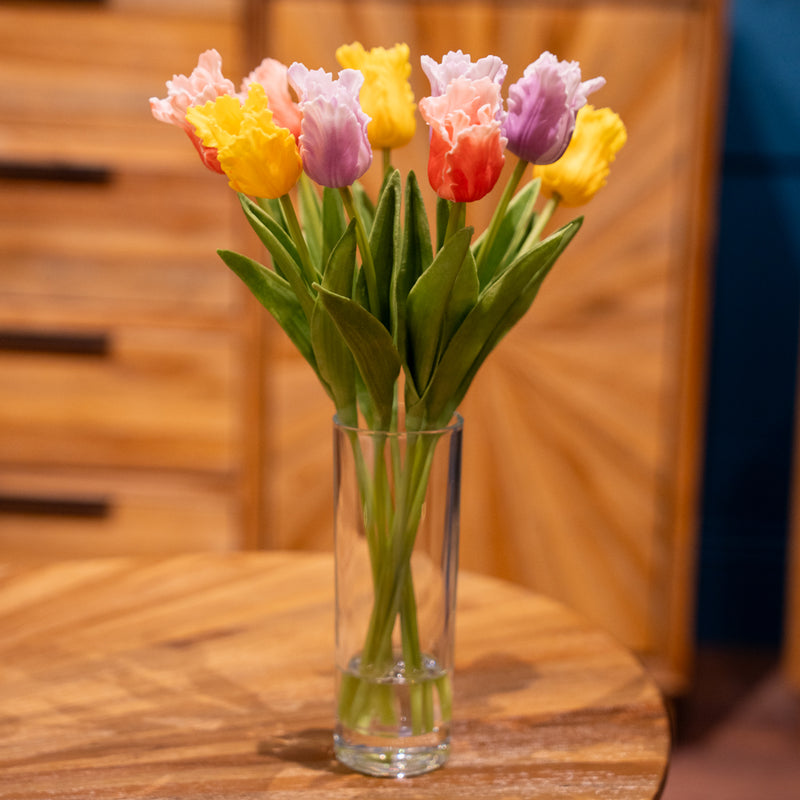 Tara Real Touch Tulips Bundle Vase With Faux Water 33cm