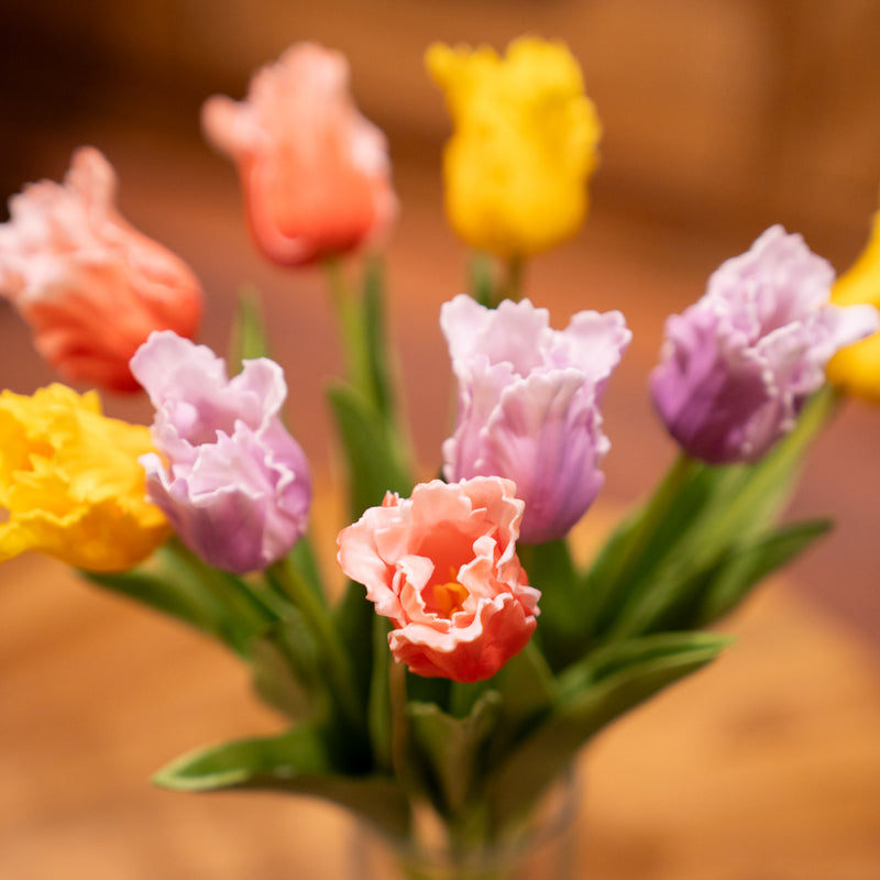 Tara Real Touch Tulips Bundle Vase With Faux Water 33cm