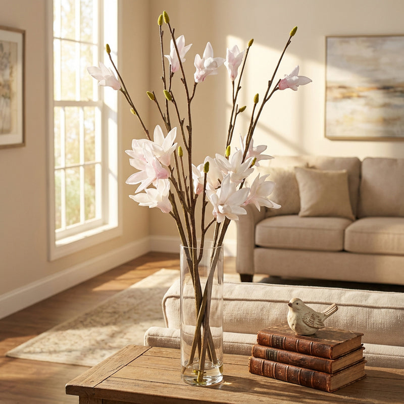 Real touch magnolia vase with faux water 97cm | TL7443