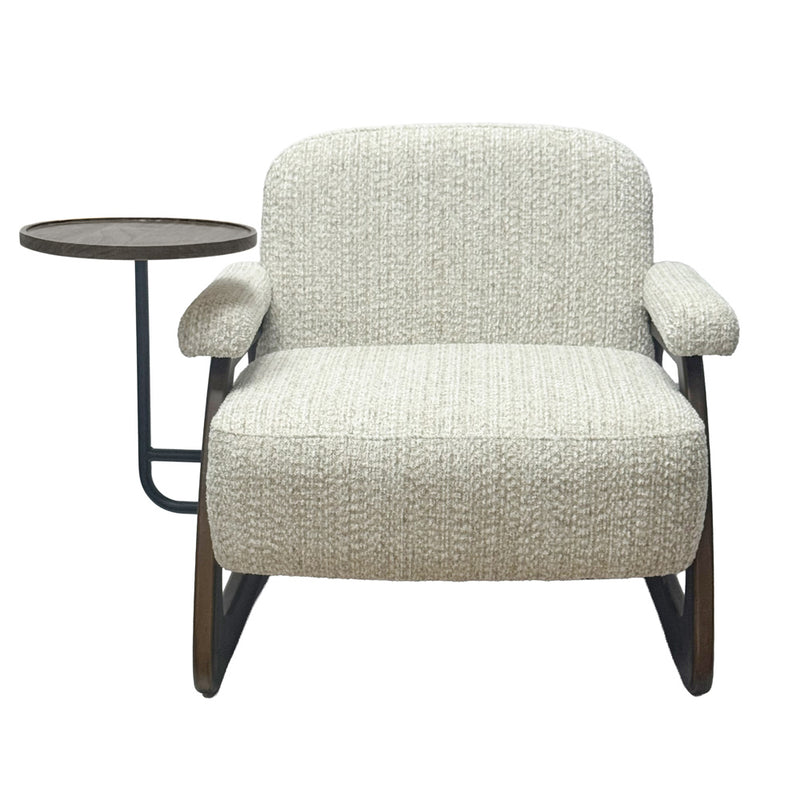 Tara Blake Accent Chair with side Table | Ivory TL7512