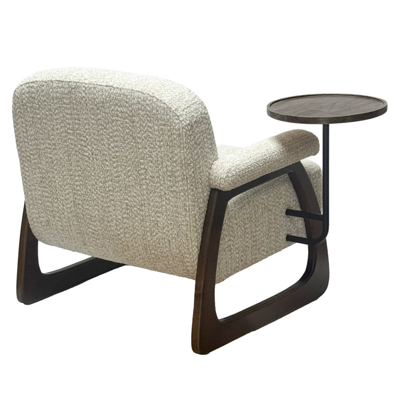 Tara Blake Accent Chair with side Table | Ivory TL7512
