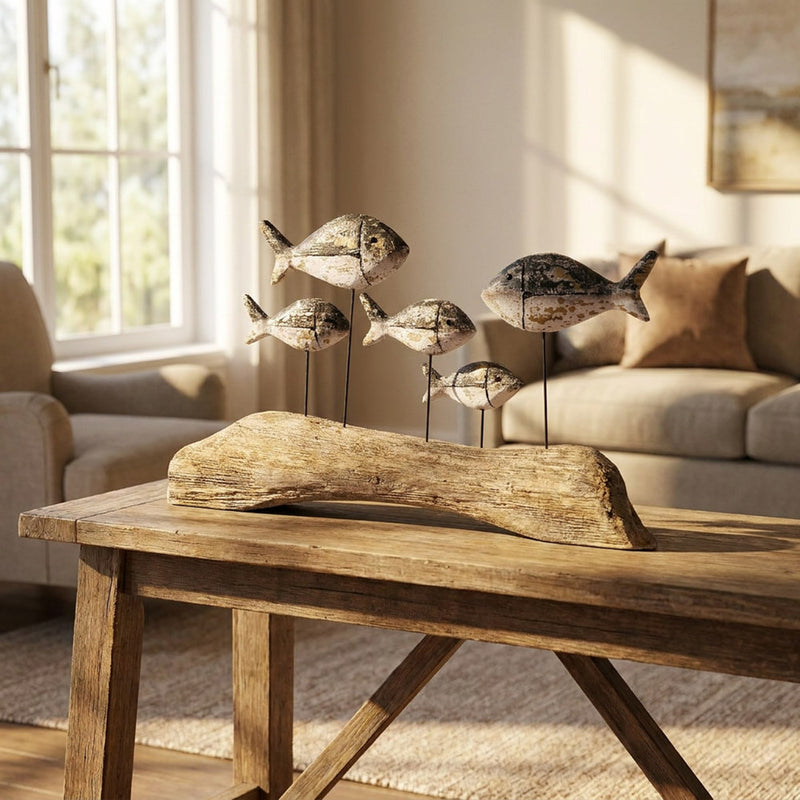 TARA Fishes on Stand Sculpture | Multi TL7569
