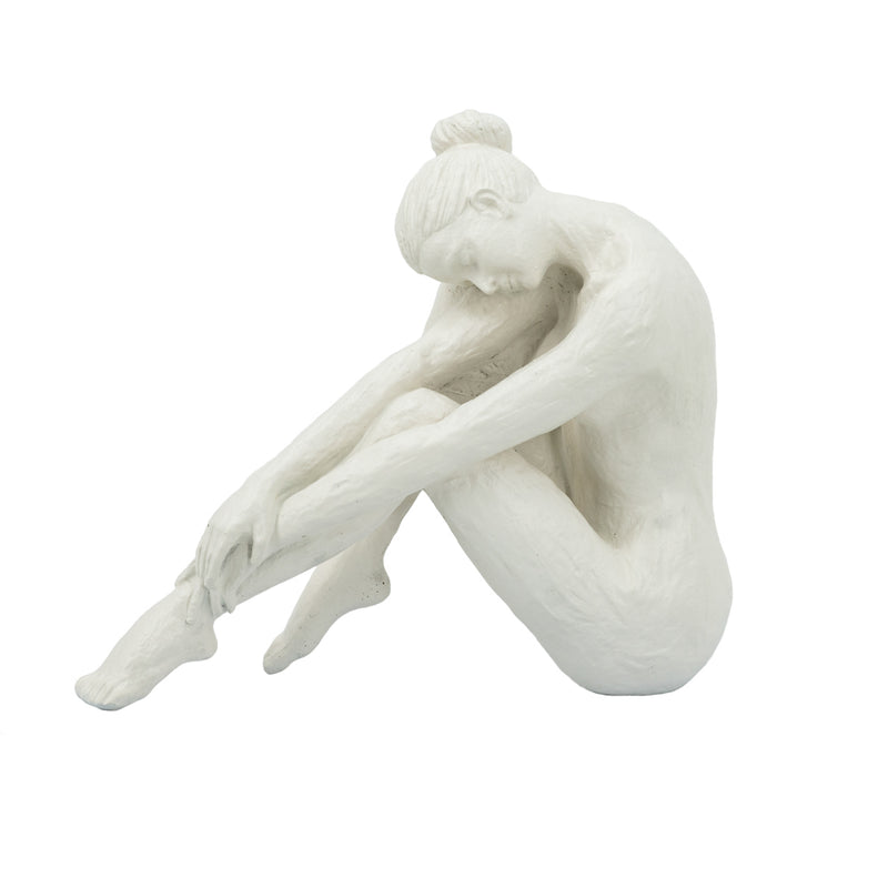 TARA Sitting Yoga Lady Ornament | White TL7594