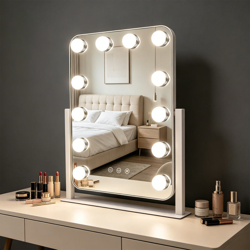 Tara Hollywood Rectangle Vanity Mirror 42cm | White TL7608
