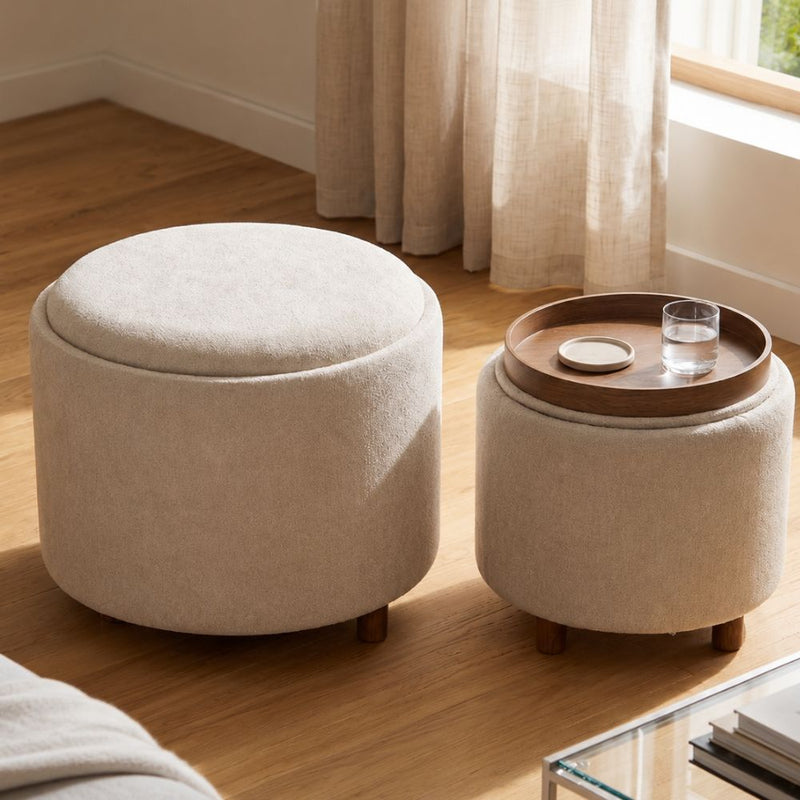 Ivy Set of 2 Tray Table Stools Large | Sand TL7626A