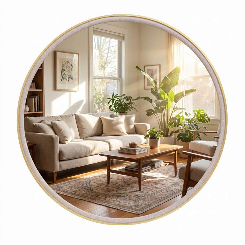 Tara Venice Round Mirror 90cm | Gold Natural TL7655