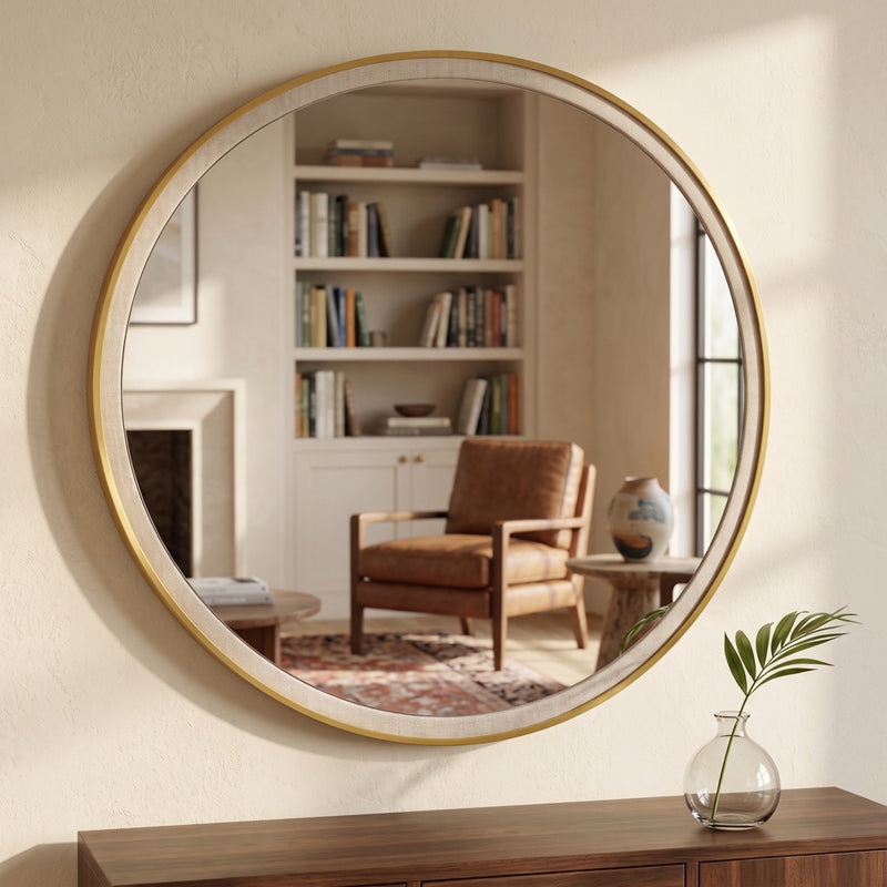 Tara Venice Round Mirror 90cm | Gold Natural TL7655
