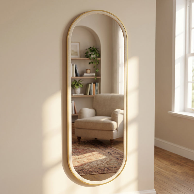 Tara Venice Pill Mirror 120cm | Gold Natural TL7657