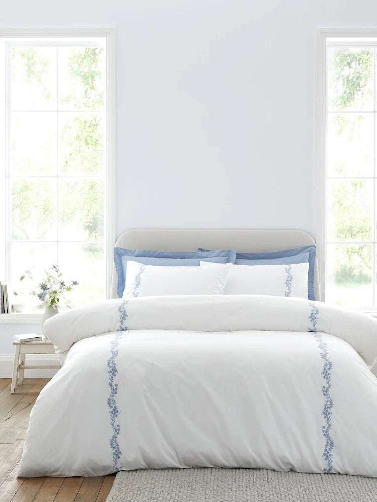 Bianca Camille Embroidered Duvet Set | White