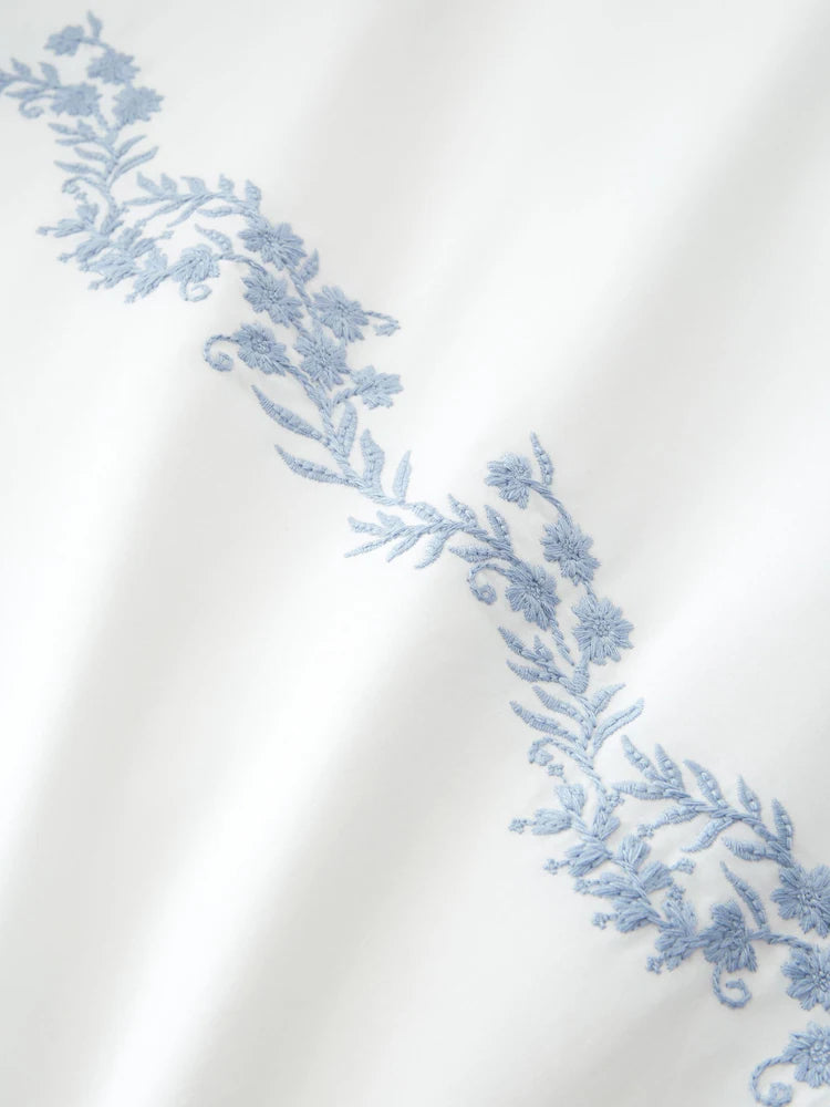 Bianca Camille Embroidered Duvet Set | White