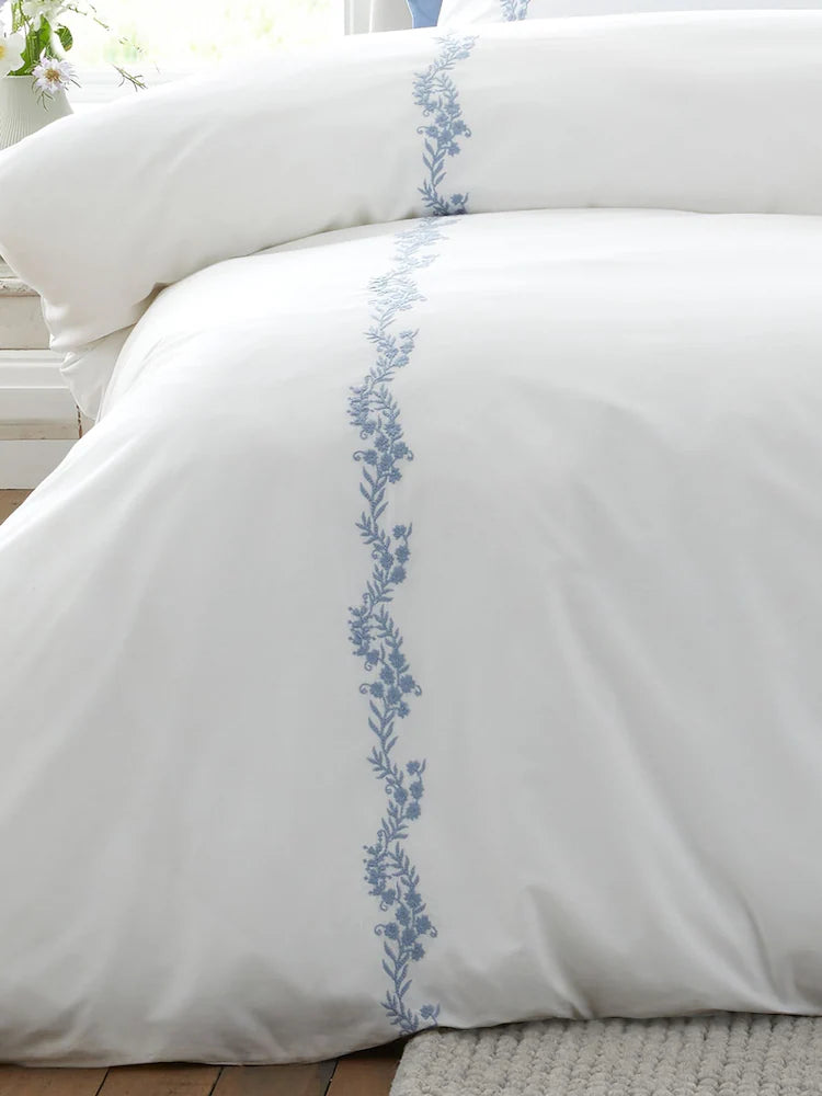 Bianca Camille Embroidered Duvet Set | White