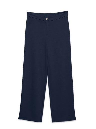 Vera Moda Hali Wide Button Pant | Navy 10322161