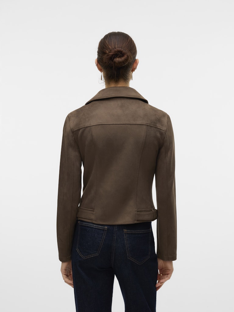 Vero Moda Jose Short Faux Suede Jacket | Chocolate