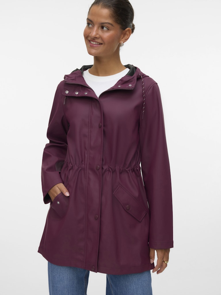 Vero Moda Malou Coated Jacket | Wine