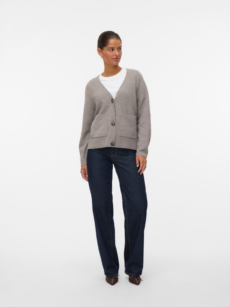 Vero Moda Boom LS V-Neck Button Cardigan | Moon