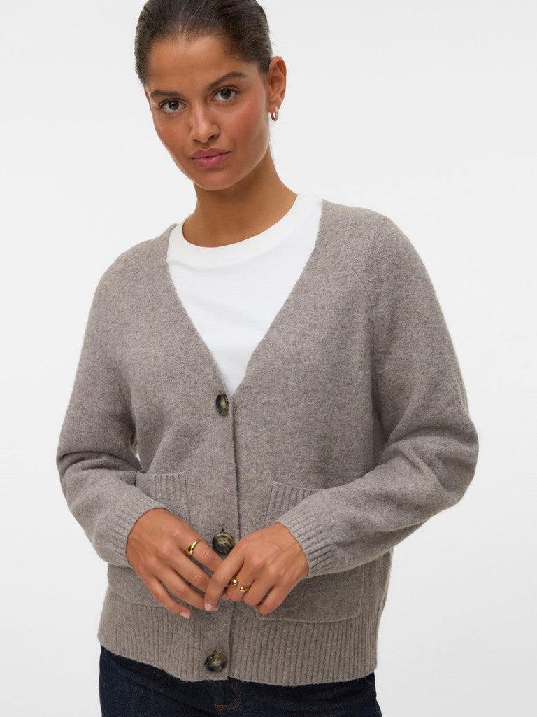 Vero Moda Boom LS V-Neck Button Cardigan | Moon