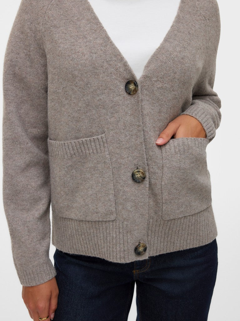 Vero Moda Boom LS V-Neck Button Cardigan | Moon