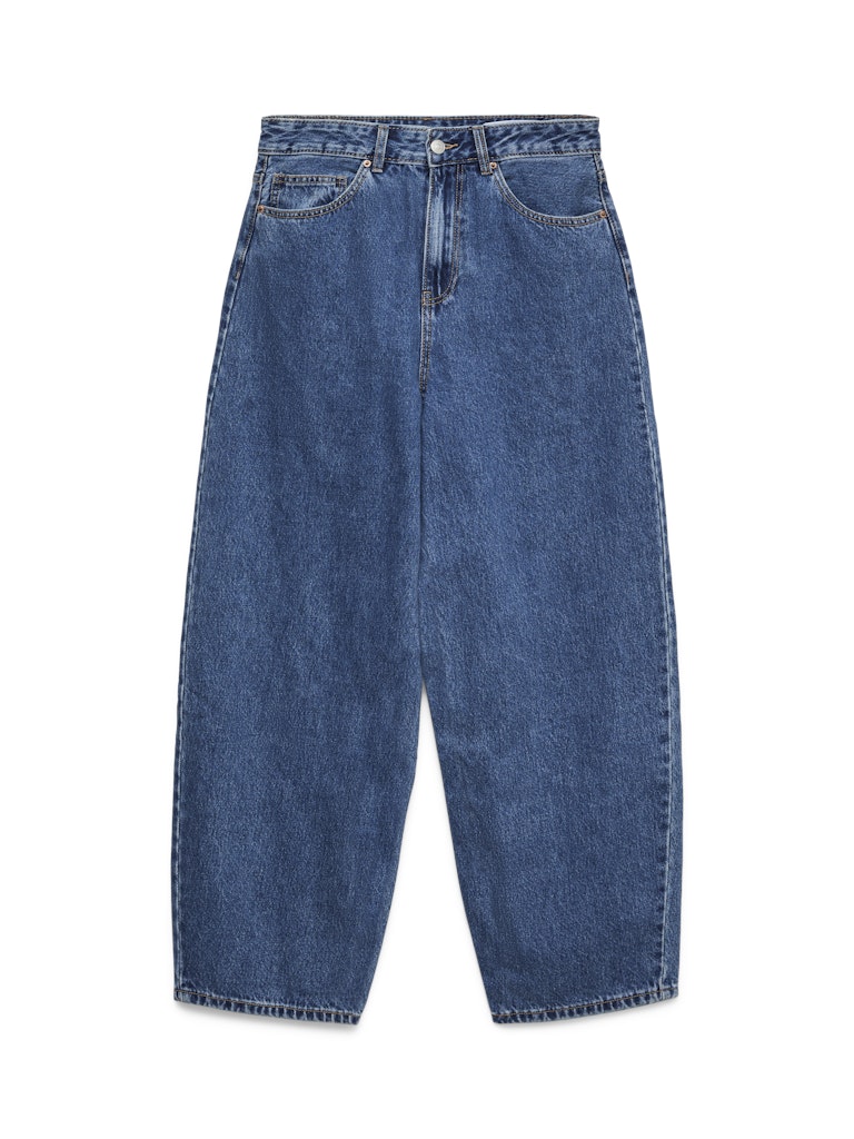 Vero Moda Billie HR Barrel Ank Jeans | Med Blue