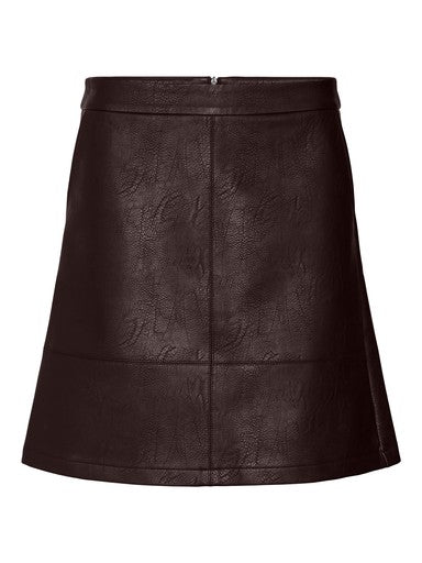 Vero Moda Faux Leather Coated Skirt | Chocolate 10282035