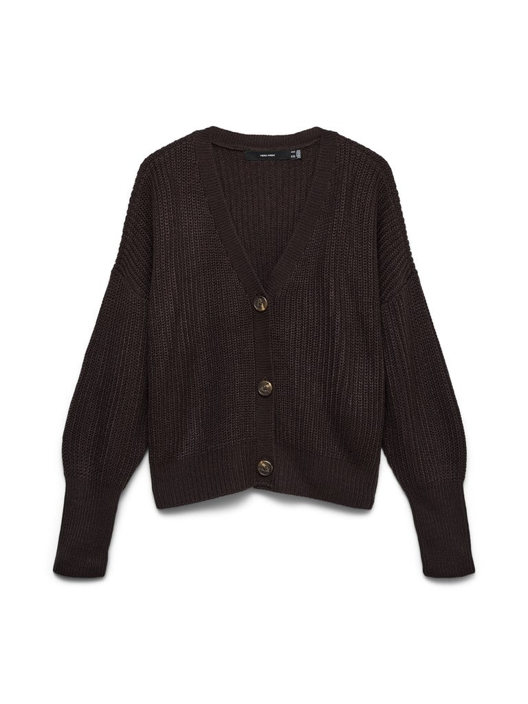 Vero Moda Lea LS V-Neck Cuff Cardigan | Chocolate